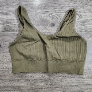 Aerie | Olive Green Ribbed Bralette